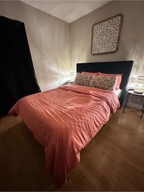 Coral Cotton Duvet Cover Set - Unbranded